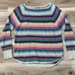 Chaps Knit Multicolored Striped Sweater Women’s Large